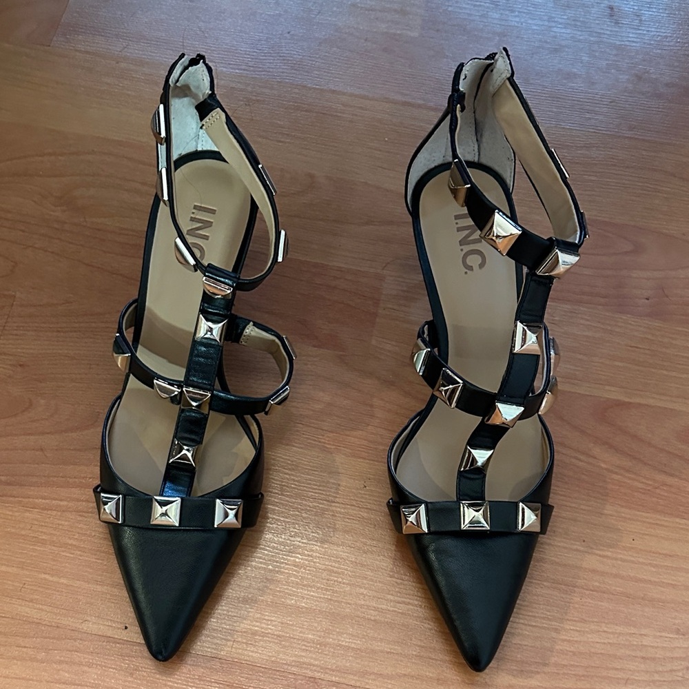 INC International Concepts Black Studded Heels